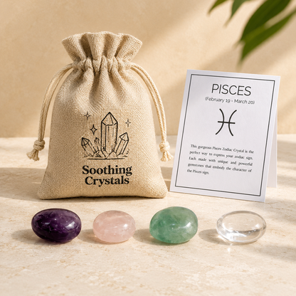 PISCES Zodiac Crystal Kit, Pisces Birthstones Tumbled Stones Set, Pisces Gifts  DestGlow