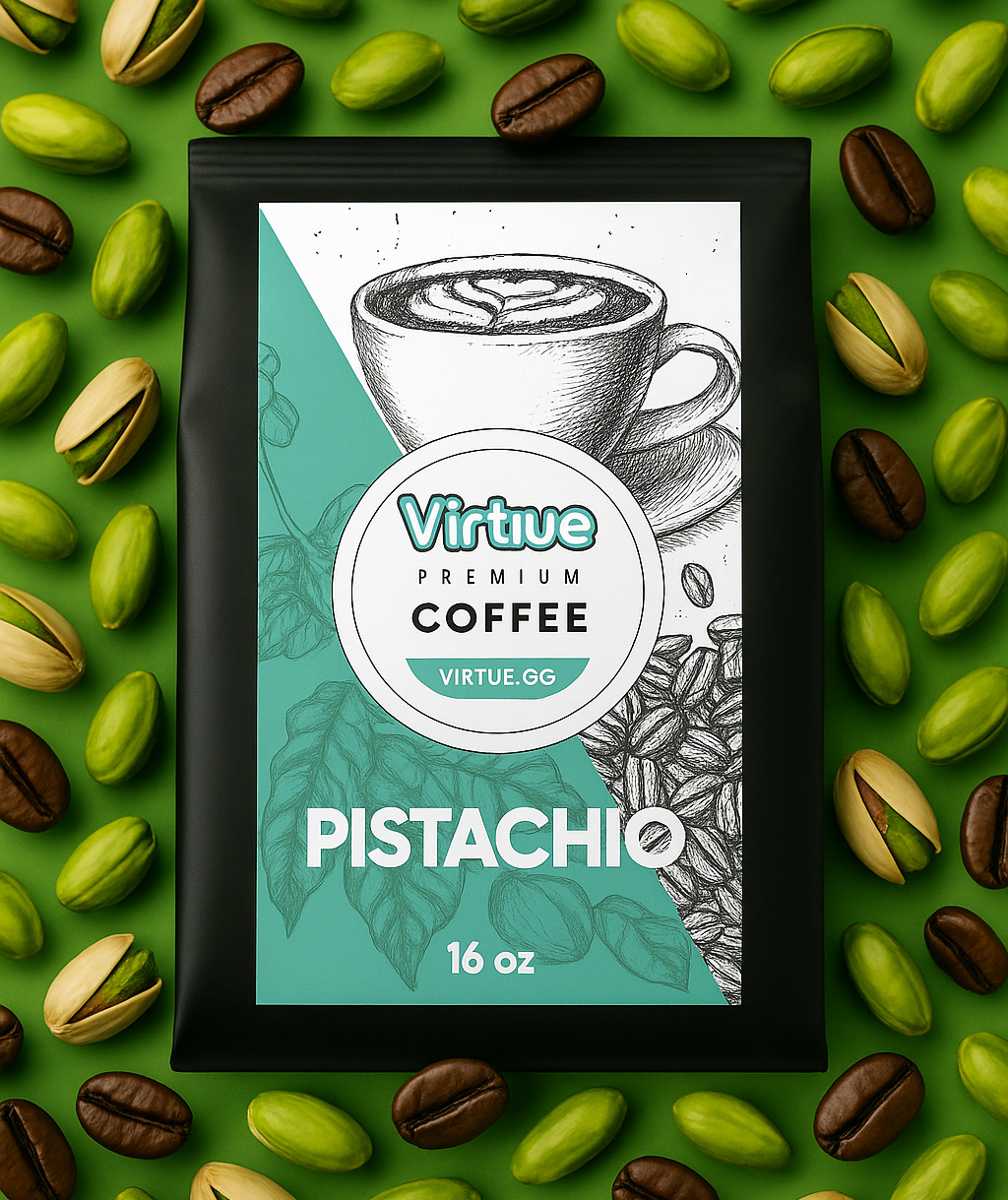 Pistachio Flavored Coffee – 16oz | Virtrue Premium