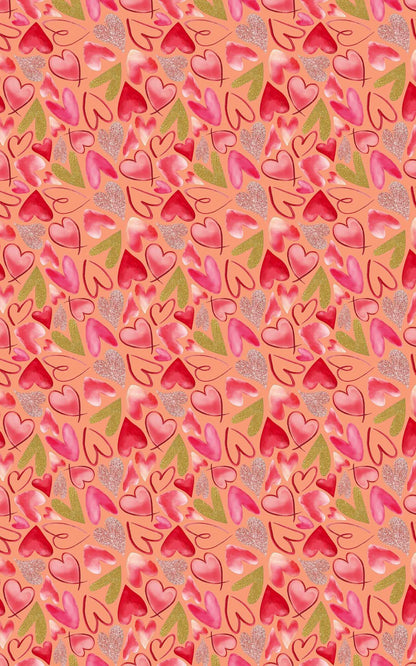 Mixed Hearts Light Salmon