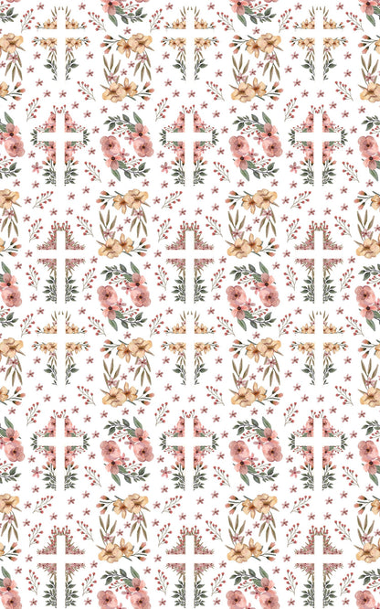 Easter Floral Cross - Earth Tone