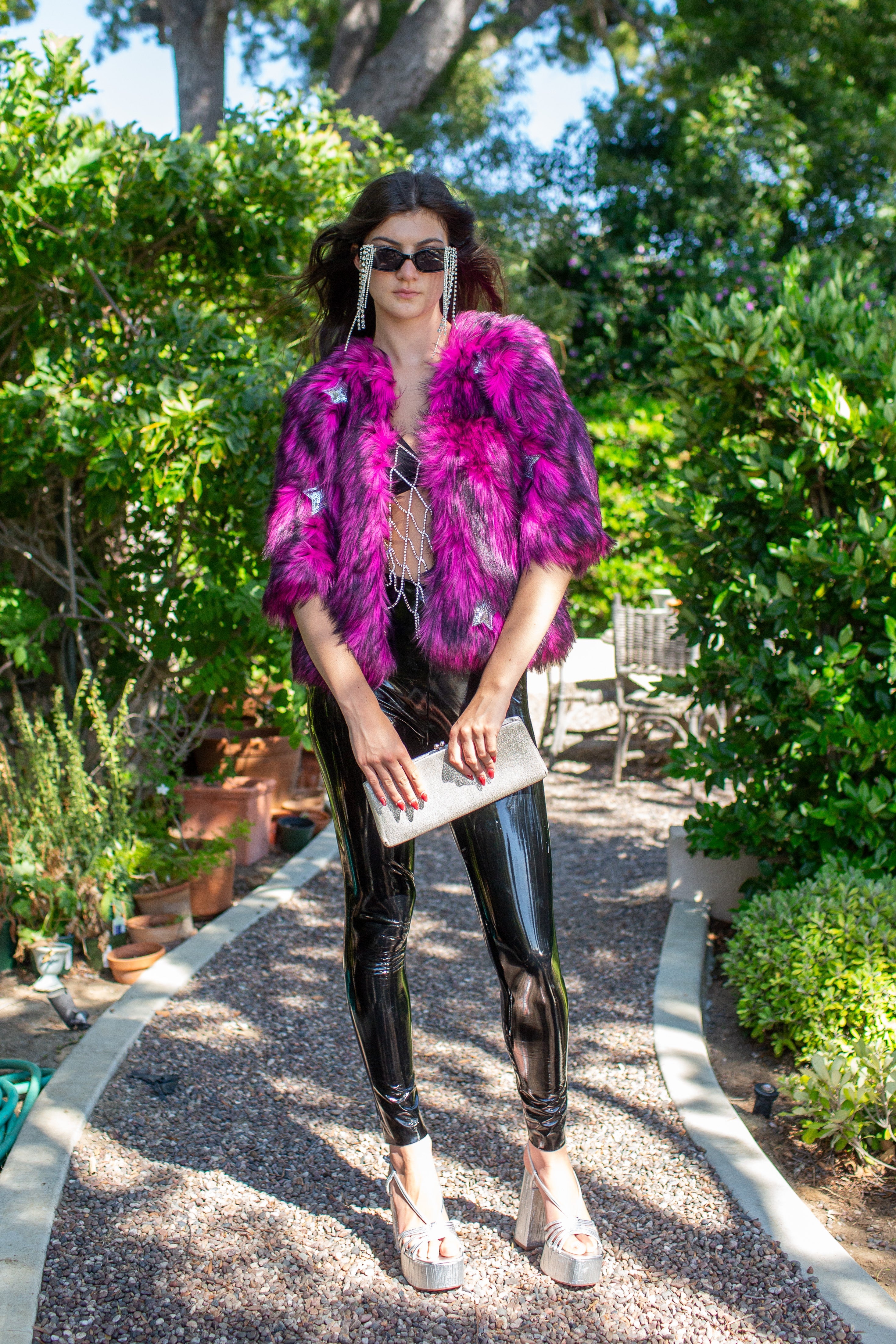 Planet Queen Faux Fur Jacket in Monster Pink by Jennafer Grace