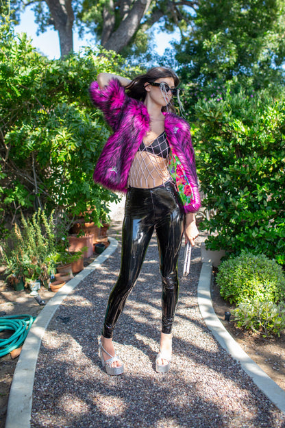 Planet Queen Faux Fur Jacket in Monster Pink by Jennafer Grace