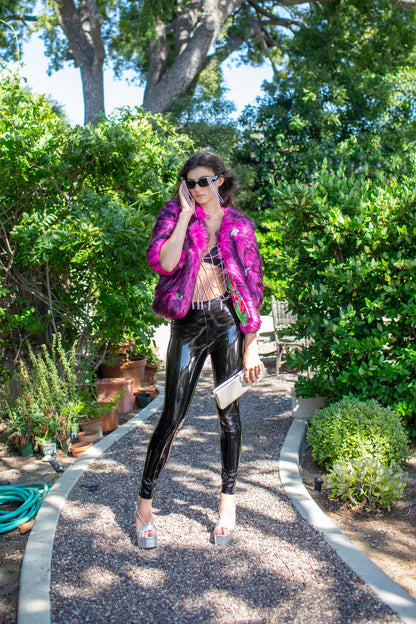 Planet Queen Faux Fur Jacket in Monster Pink by Jennafer Grace