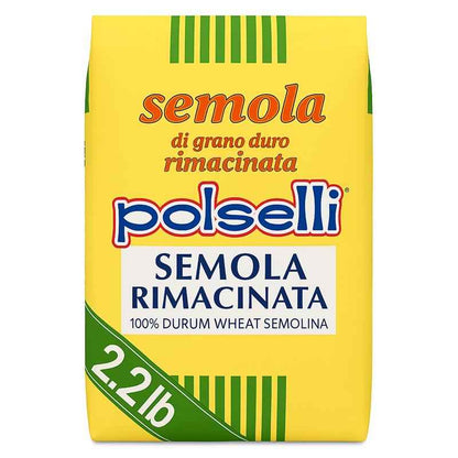 Polselli, Semola Flour, Semolina Rimachinata di Grano Duro 2.2 lb (1 kg)
