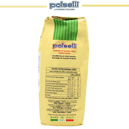 Polselli, Semola Flour, Semola Rimacinata, 11 lb ( 5 kg)