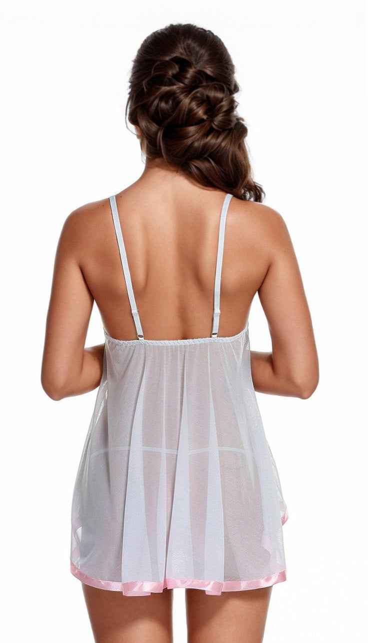 Flirty Mesh Lace Cup Babydoll