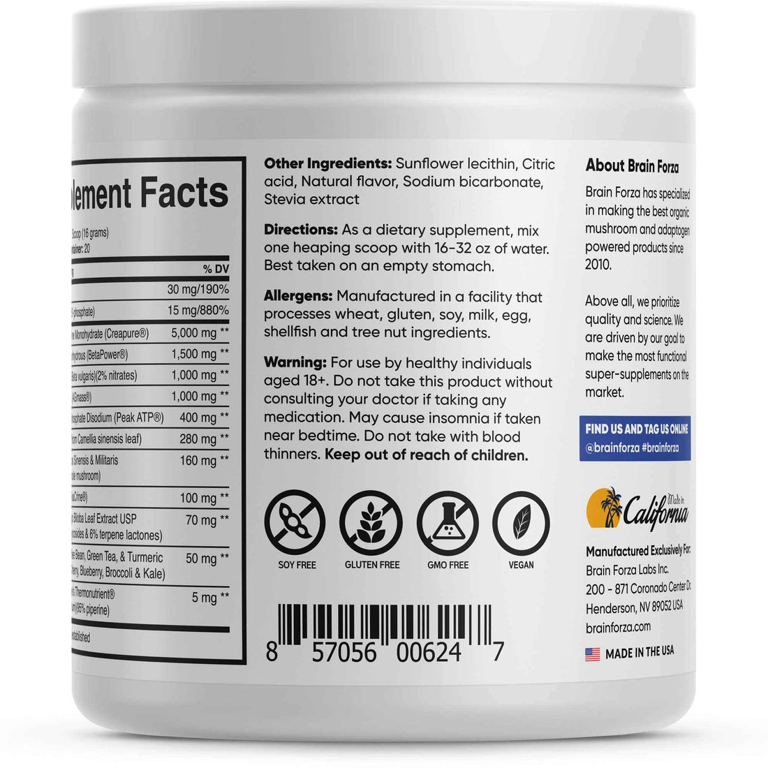 Potenza Natural Pre-Workout, 20 Servings