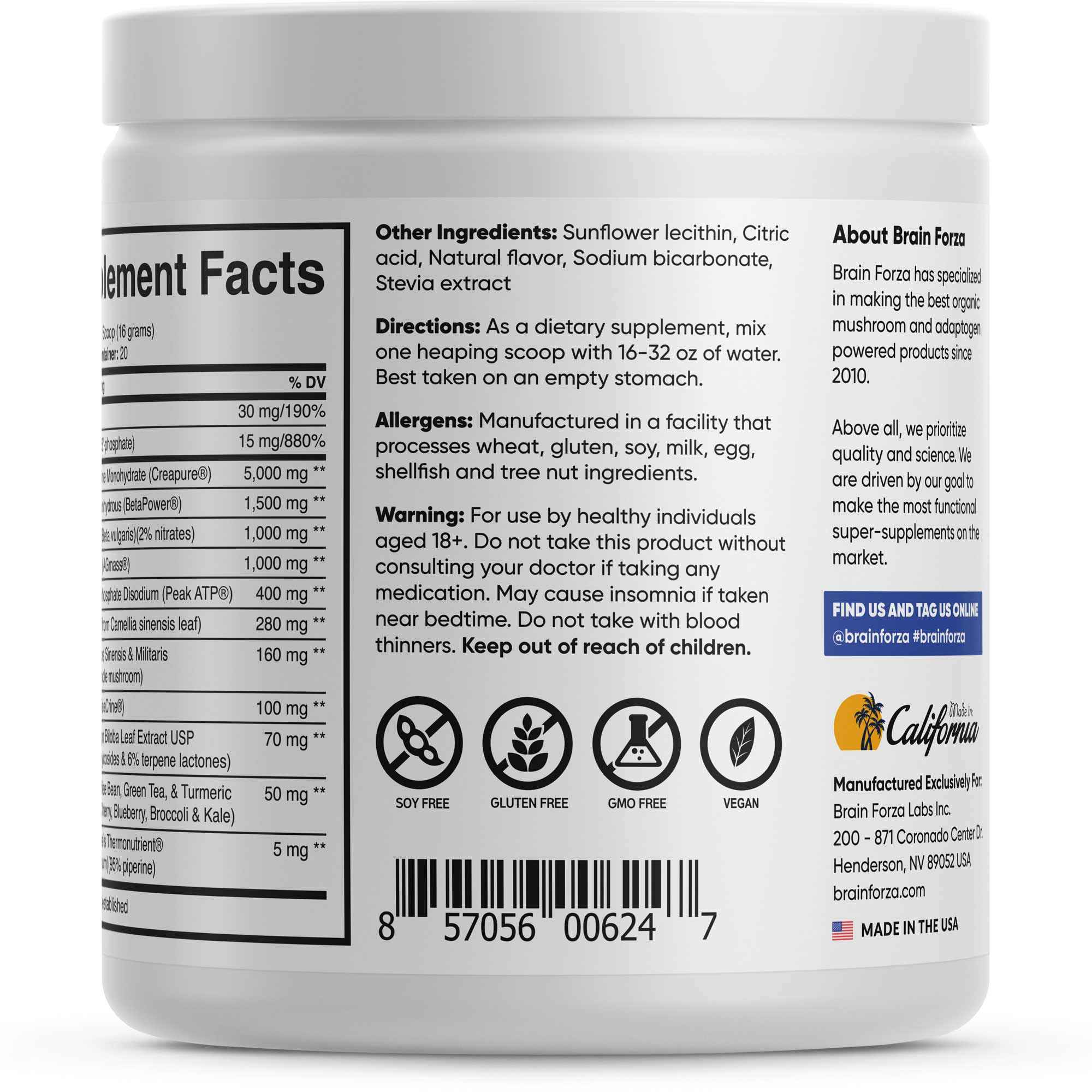 Potenza Natural Pre-Workout, 20 Servings