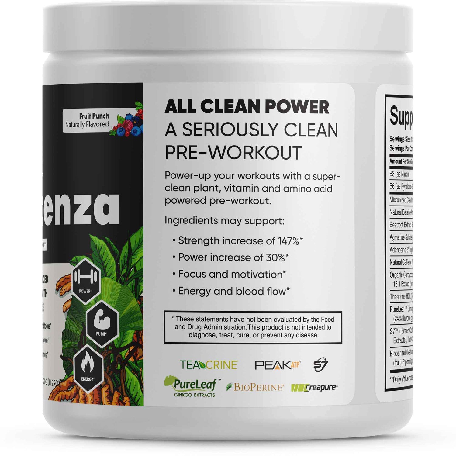 Potenza Natural Pre-Workout, 20 Servings