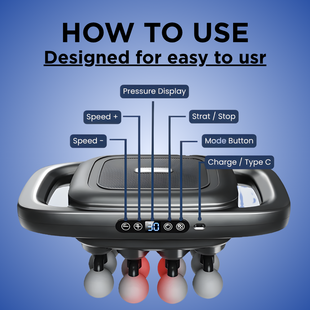 PowerRelief™ Deep Tissue Massage Gun – Percussion &amp; Heat Therapy Device