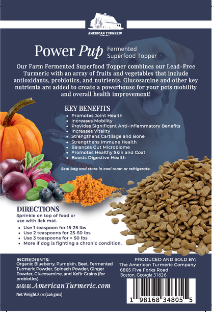 Power Pup Fermented Superfood Turmeric Powder for Pets by America&
