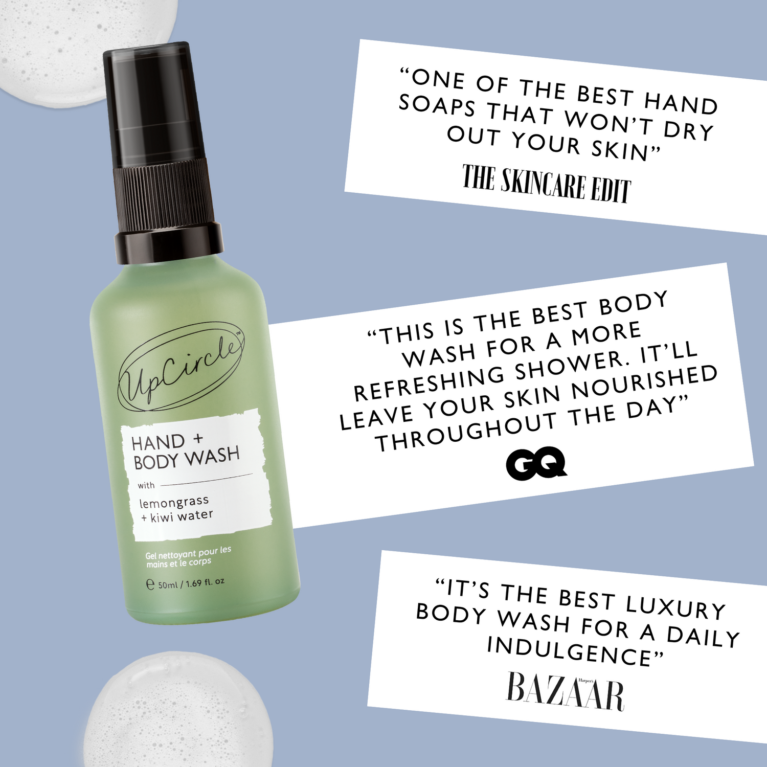 Natural Hand + Body Wash with Lemongrass - Travel Size