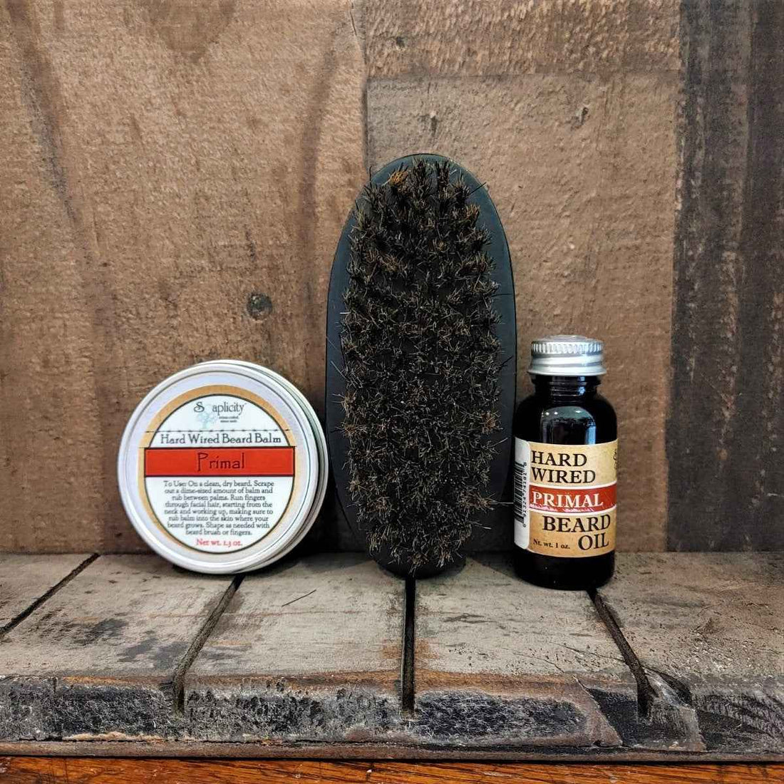 Beard-Pro Gift Set with Hard Wired Beard Oil, Balm, &amp; Brush