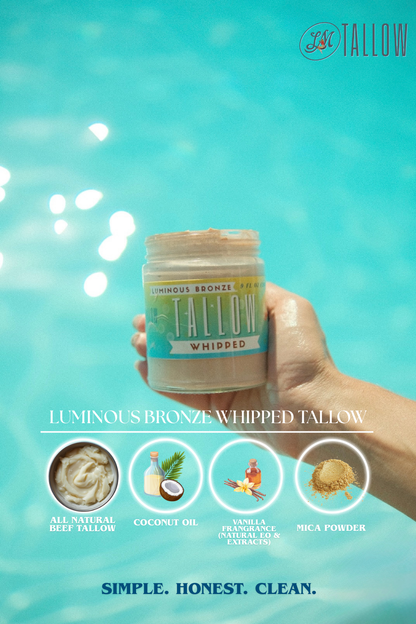 Luminous Bronze Whipped Tallow Moisturizer - Natural Bronzing Body Butter with Mica by Lady May Tallow