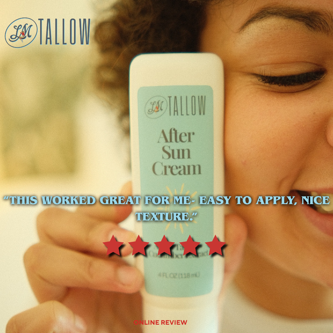 Tallow After Sun Cream - Natural Sunburn Relief &amp; Skin Recovery with Calendula, Aloe &amp; Lavender