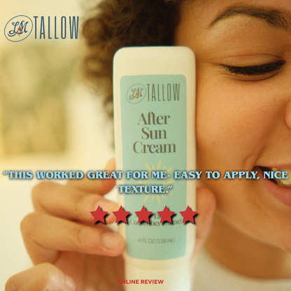 Tallow After Sun Cream - Natural Sunburn Relief &amp; Skin Recovery with Calendula, Aloe &amp; Lavender