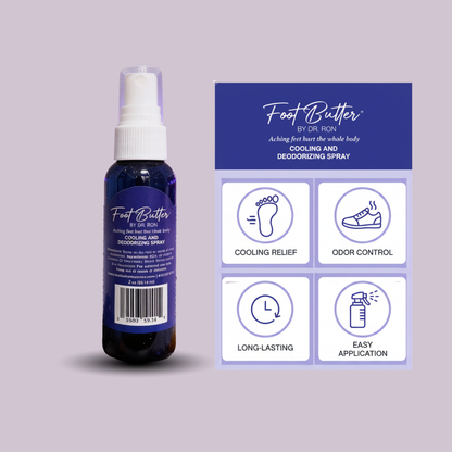 Lavender Cooling &amp; Deodorizing Foot Spray – 2 oz Freshness &amp; Odor Control