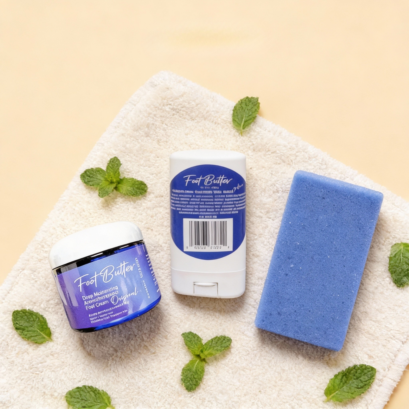 Foot Butter Travel Set – Mini Moisturizers &amp; Pumice Scrub
