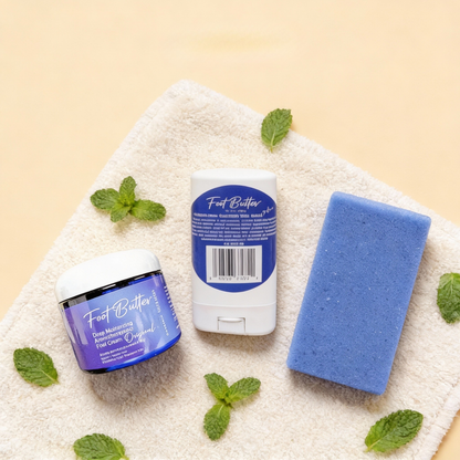 Foot Butter Travel Set – Mini Moisturizers &amp; Pumice Scrub