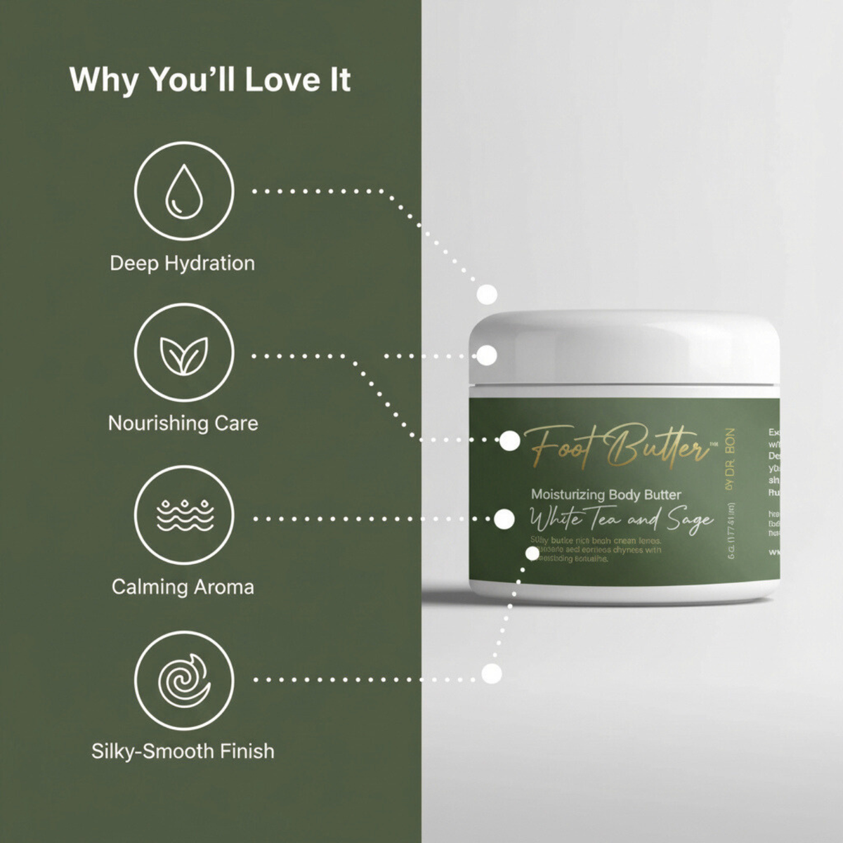 White Tea &amp; Sage Moisturizing Body Butter – Hydrating, Nourishing, Ultra-Soft Skin Cream