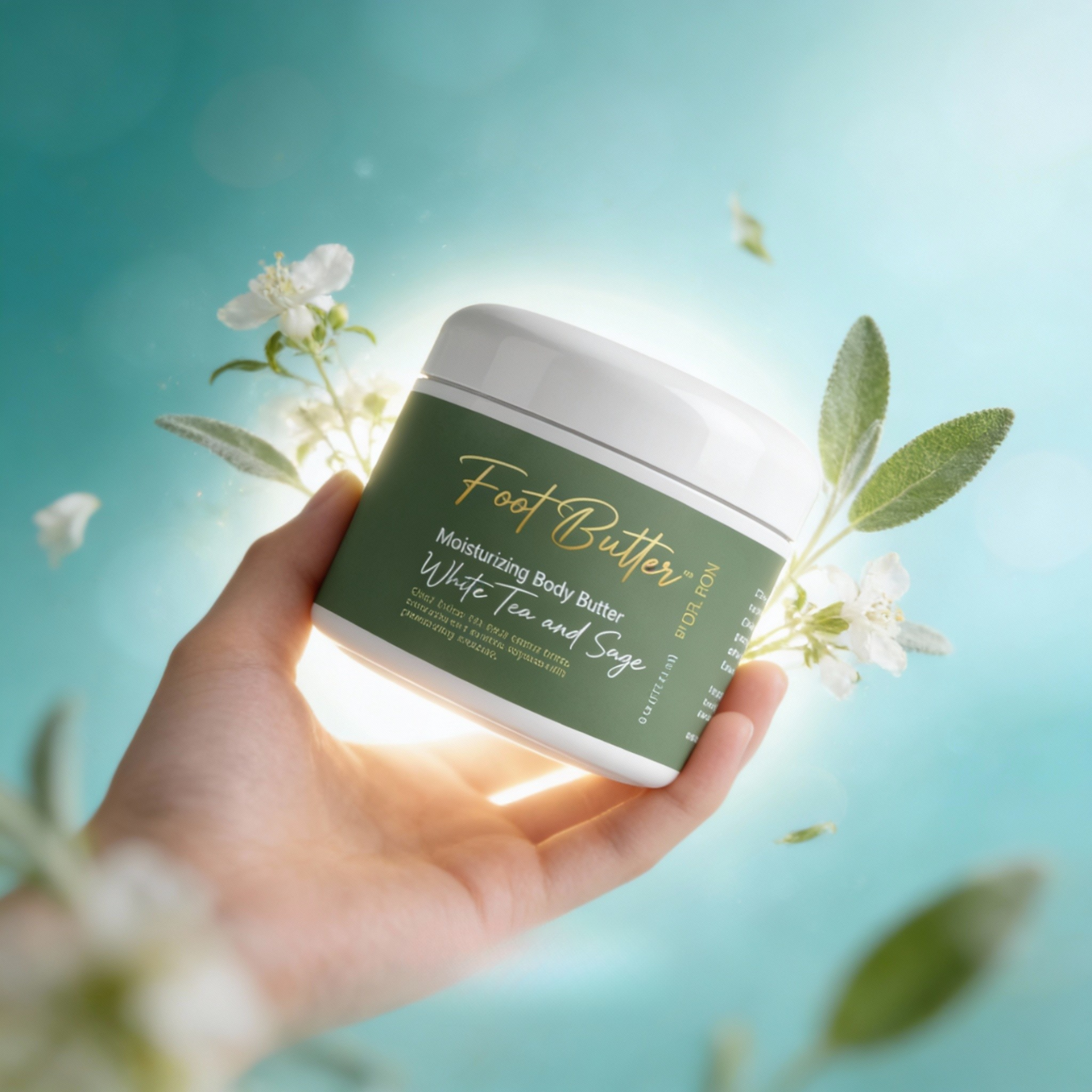 White Tea &amp; Sage Moisturizing Body Butter – Hydrating, Nourishing, Ultra-Soft Skin Cream by Foot Butter by Dr Ron