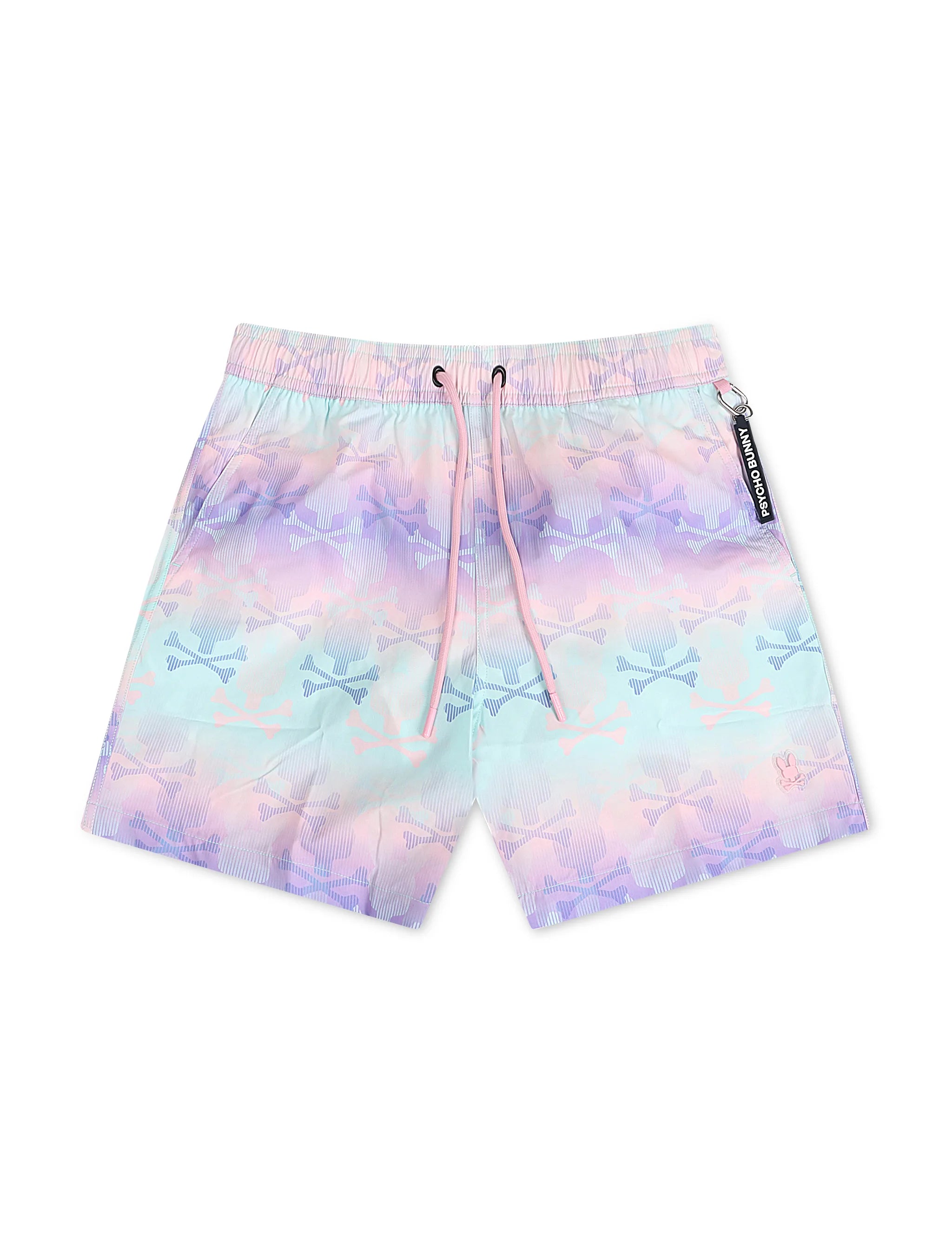 Psycho Bunny Forster Bunny Printed Swim Trunk - Lavender Gray by Denim Exchange