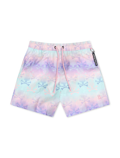 Psycho Bunny Forster Bunny Printed Swim Trunk - Lavender Gray by Denim Exchange
