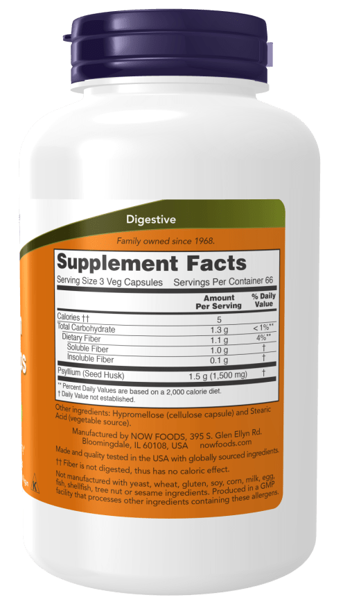 Psyllium Husk Caps 500mg by Country Life Natural Foods