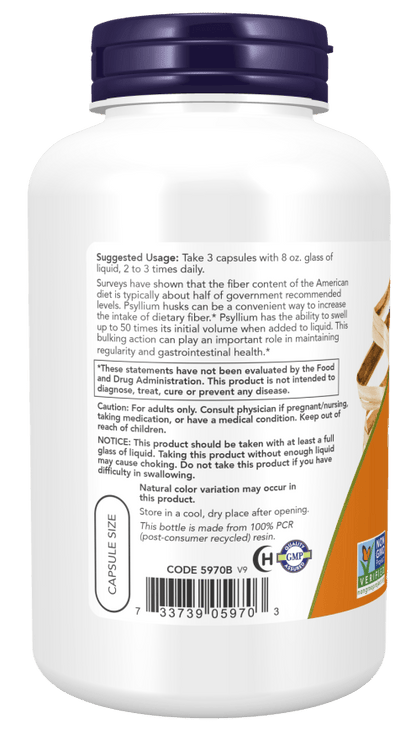 Psyllium Husk Caps 500mg by Country Life Natural Foods
