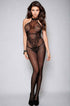 Butterfly Print Halter Bodystocking