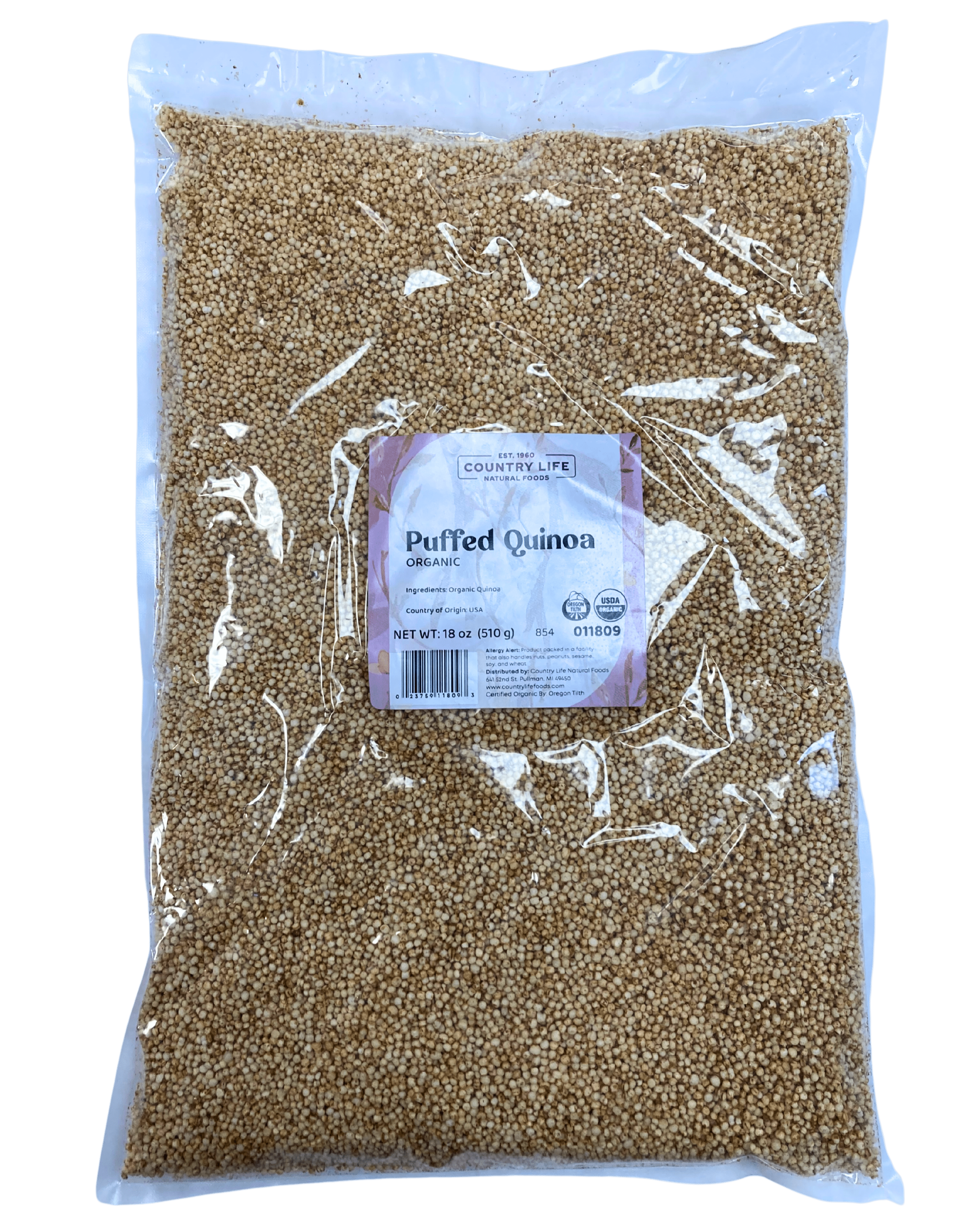 Puffed Quinoa, Organic by Country Life Natural Foods