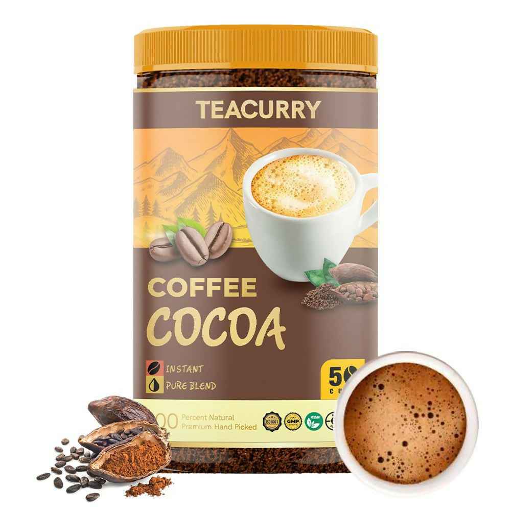 Teacurry Cocoa Instant Coffee Powder - Arabica Freeze Dried Coffee for Instant Hot &amp; Cold Coffee