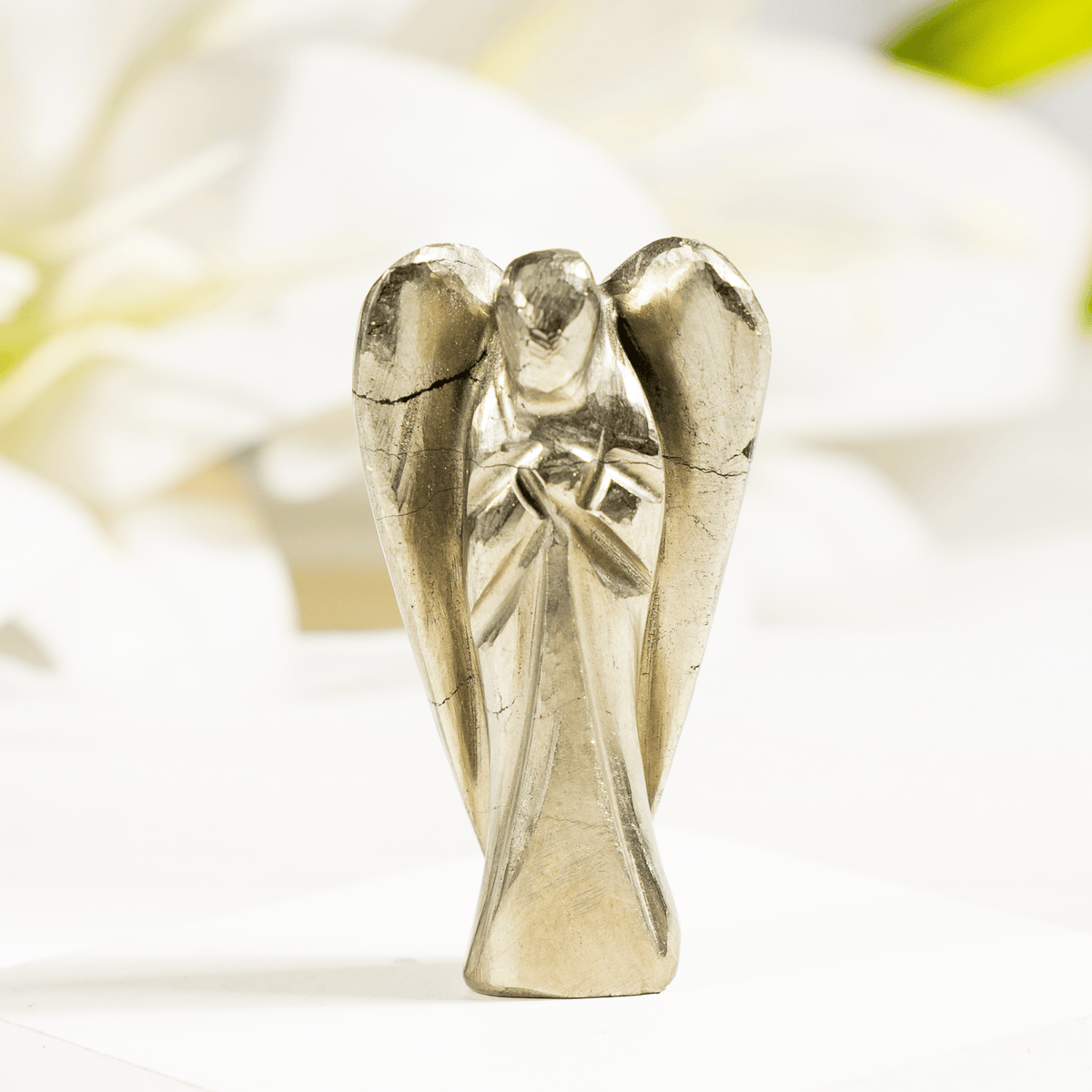 Pyrite Crystal Angel Pocket Guardian  DestGlow