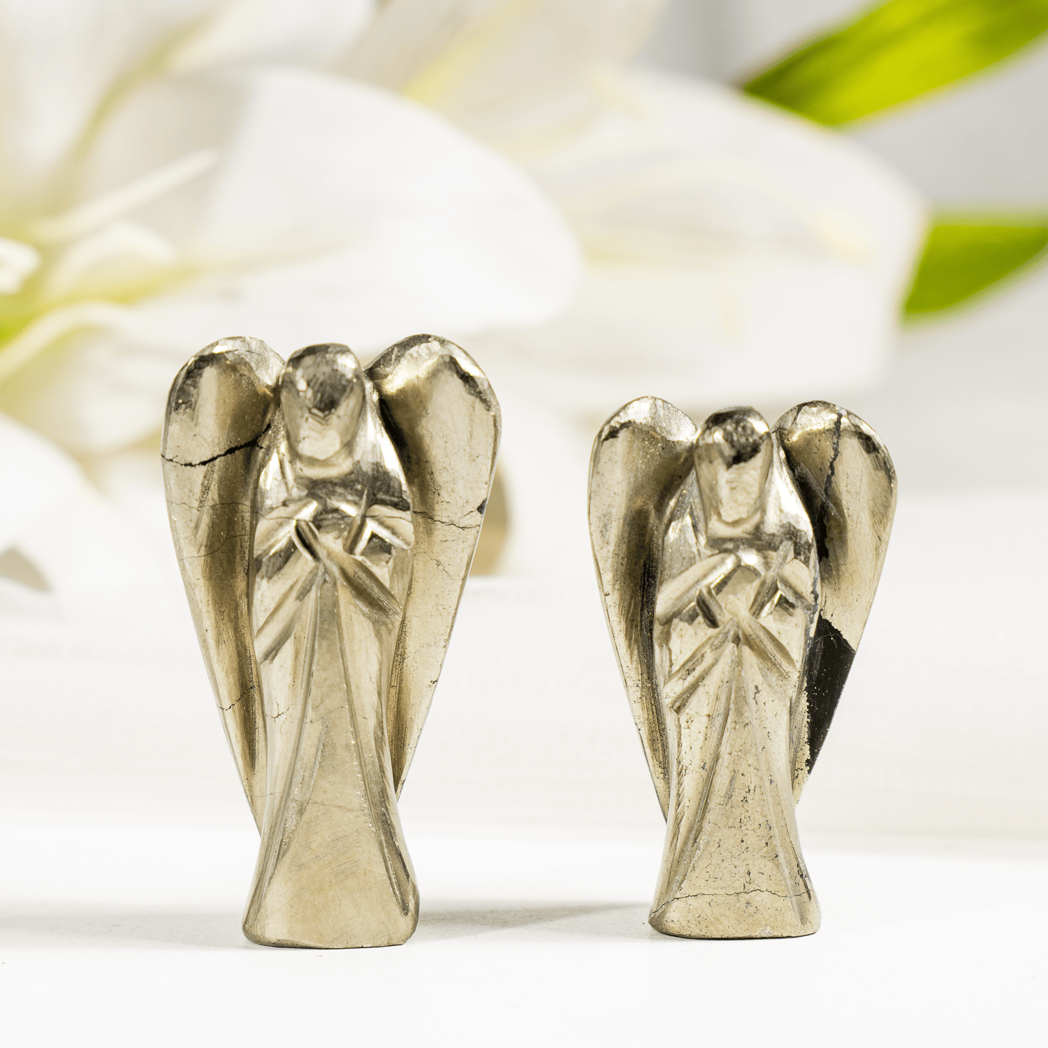 Pyrite Crystal Angel Pocket Guardian  DestGlow