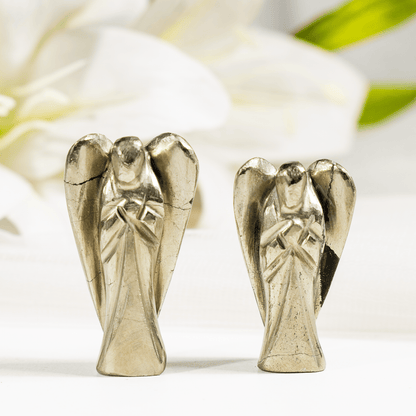 Pyrite Crystal Angel Pocket Guardian  DestGlow