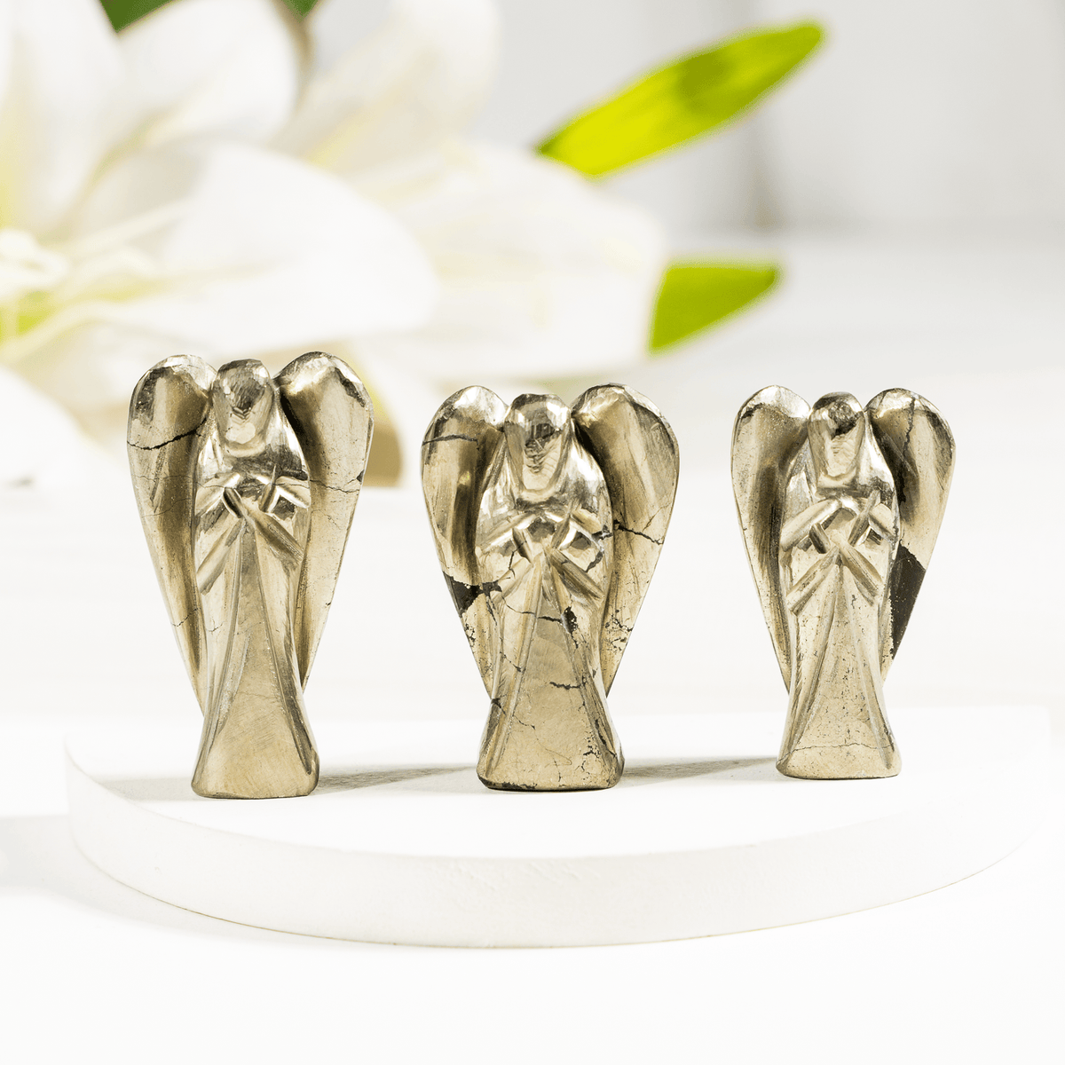 Pyrite Crystal Angel Pocket Guardian  DestGlow