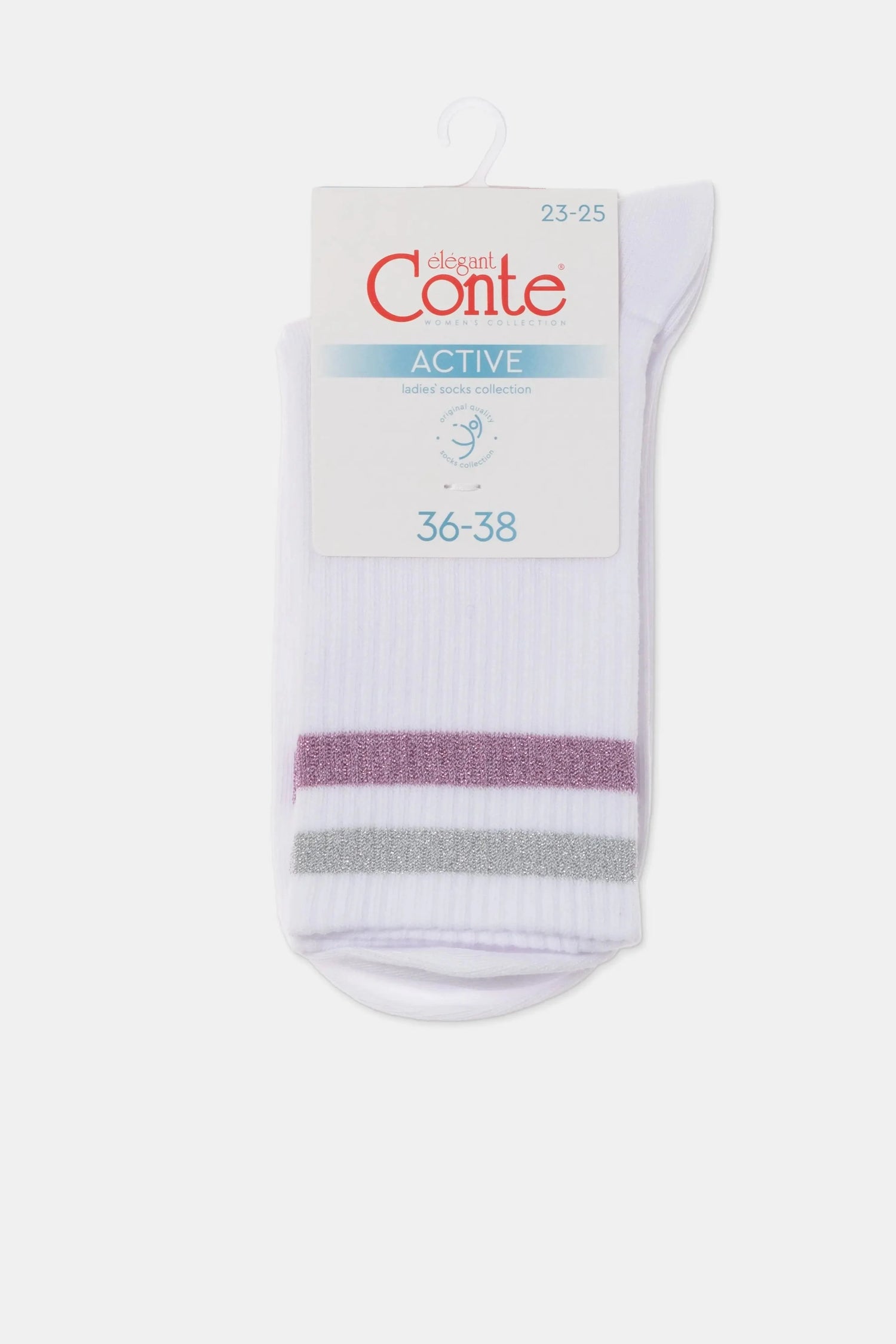 Conte Cotton Long Socks Active 157 - Lurex Stripes - DestGlow