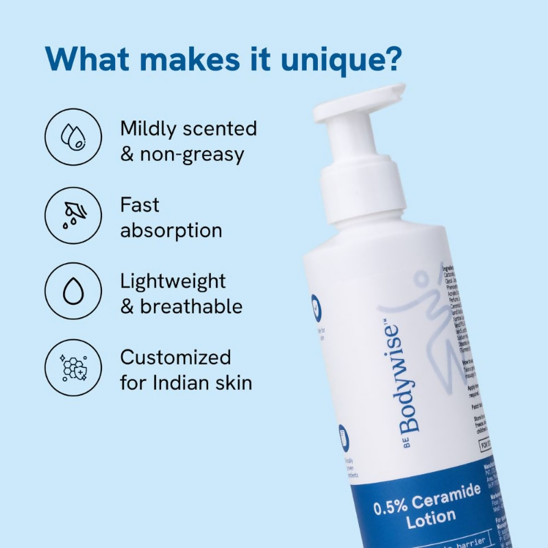 BeBodywise 0.5% Ceramide Body Lotion with Hyaluronic Acid - Prevents Dryness &amp; Repairs Skin Barrier