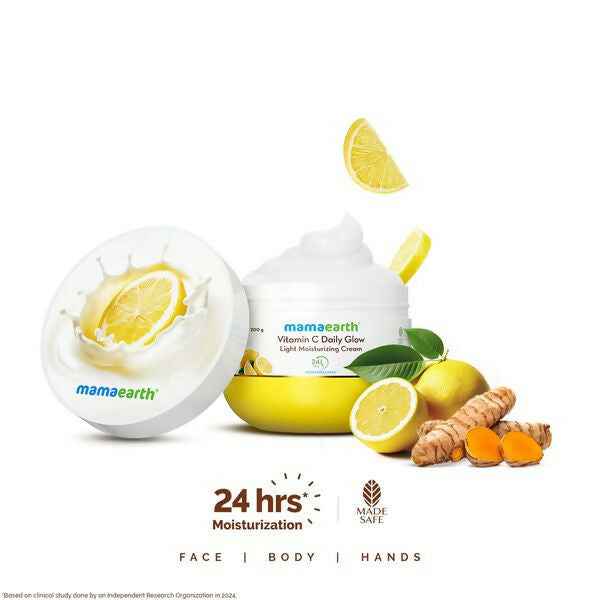 Mamaearth Vitamin C Daily Glow Light Moisturizing Cream with Turmeric &amp; Vitamin C For Skin Brightening