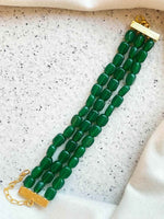 Joban Fashion Bottle Green Brass Semi Precious Stone Bracelet