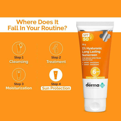 The Derma Co 1% Hyaluronic Long Lasting Sunscreen SPF 50 Pa++++