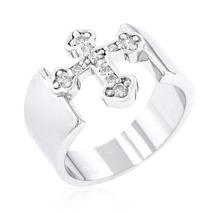 Avera Sterling Silver Cross Band Ring - Elegant Minimalist Jewelry