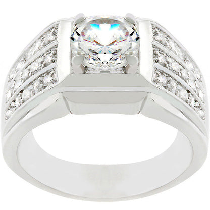 Avera Rock Solid Cubic Zirconia Ring in 18k Gold Plated Finish