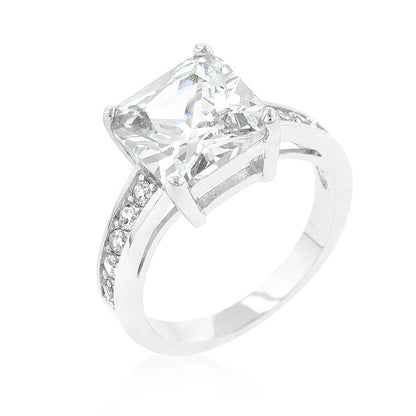 Avera Classic Princess Cut Raised Pave Engagement Ring