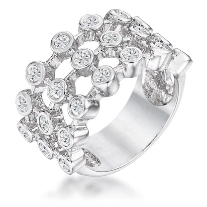 Avera Tie Contemporary Ring In Polished Sterling Silver