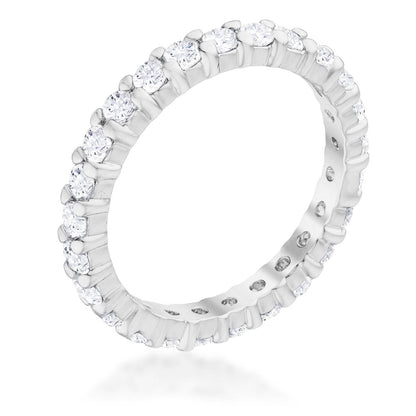 Avera Fitzgerald Cubic Zirconia Eternity Band Ring 5 / Silver