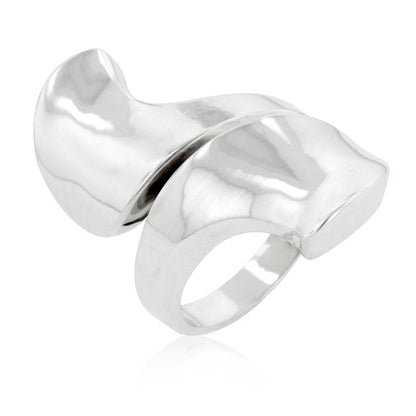 Avera Finish Abstract Statement Ring In Polished Silver