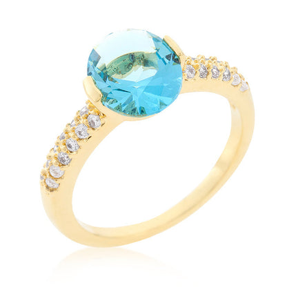Avera Rock Solid Cubic Zirconia Ring in 18k Gold Plated Finish