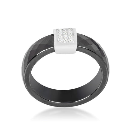 Avera Two-Tone Finish Cross Ring in Gold and Silver