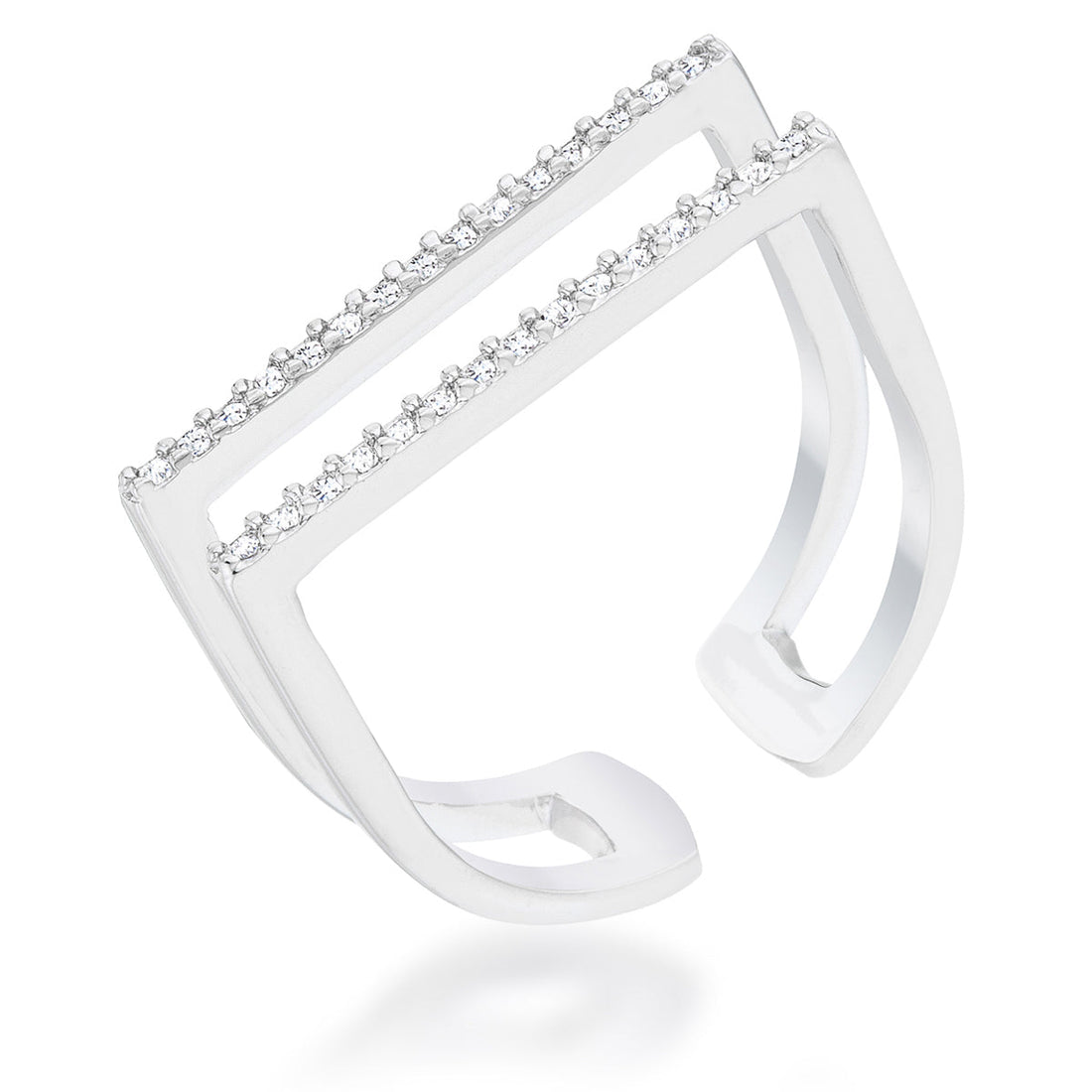 Jenn 0.2ct CZ Pave Parallel Ring 